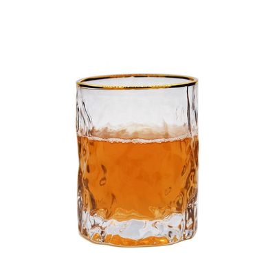 Creative Embossed Stump Whiskey Glasses , Engraved Whiskey Glasses