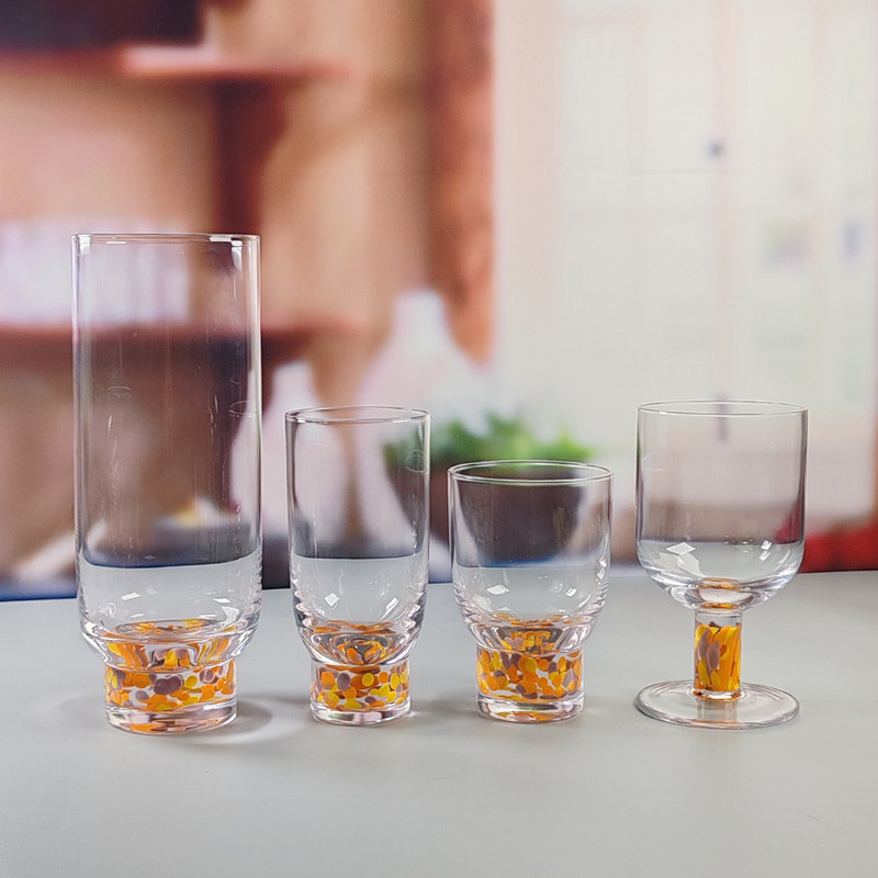 qualité Design moderne fait à la main Couleurs Cocktail Verres à boire Confetti personnalisés Boissons Highball Glass usine