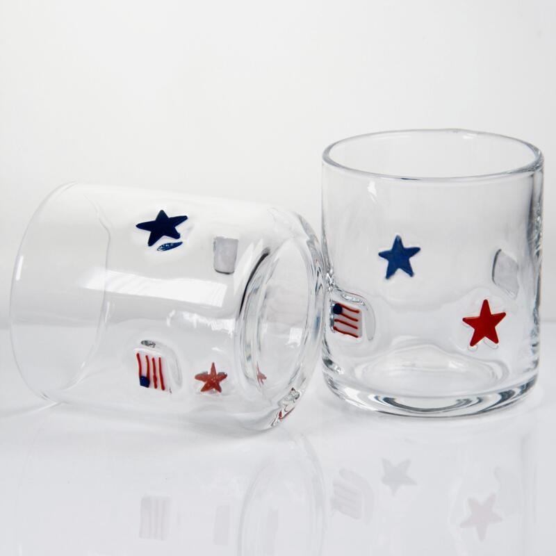 qualité Bouffé à la main, design patriotique, verre de whisky de 400 ml - Un verre clair pour le whisky et les cocktails usine