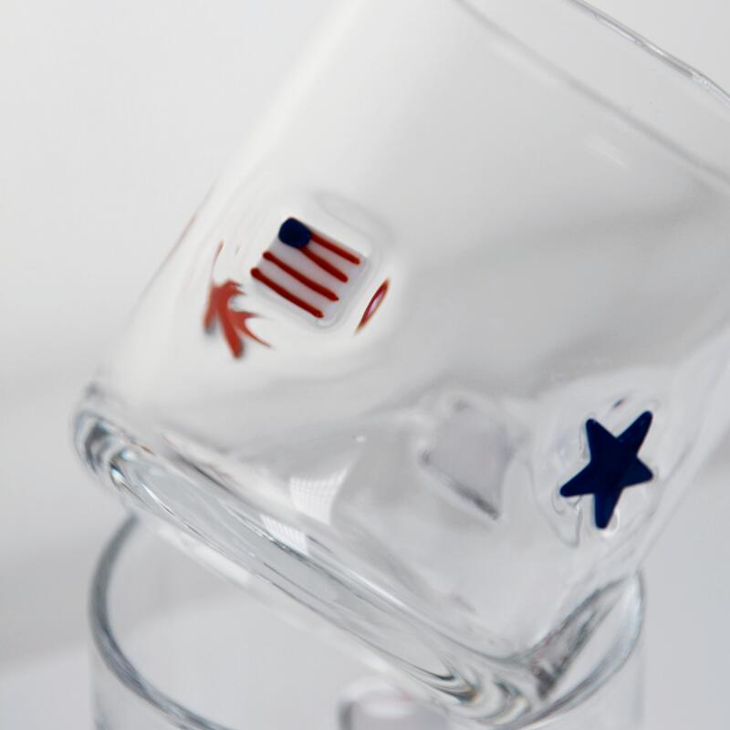 qualité Un verre iconique de conception patriotique soufflé à la main avec une capacité de 400 ml - Un tampon clair pour le whisky et les cocktails usine