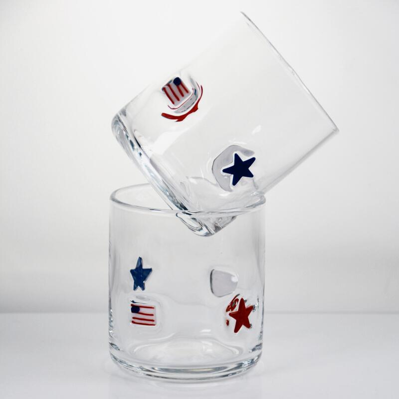 qualité Bouffé à la main, design patriotique, verre de whisky de 400 ml - Un verre clair pour le whisky et les cocktails usine