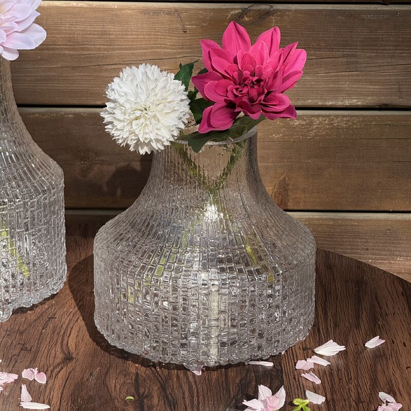 qualité Vase en verre texturé fait à la main avec un design unique en entonnoir pour des présentations florales robustes et fonctionnelles usine