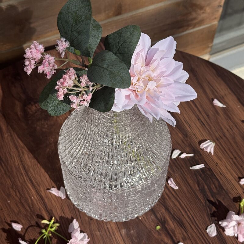 qualité Vase en verre texturé fait à la main avec un design unique en entonnoir pour des présentations florales robustes et fonctionnelles usine
