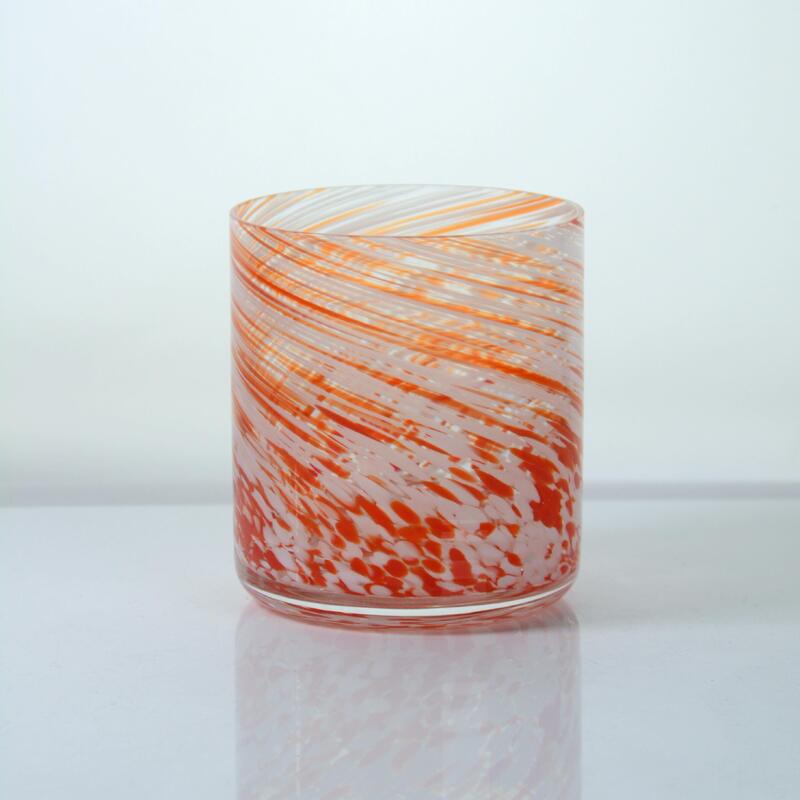 qualité Hand-blown Orange Swirl Confetti Glass Cup - Artisan Crafted Drinking Glass for Whiskey and Cocktails usine