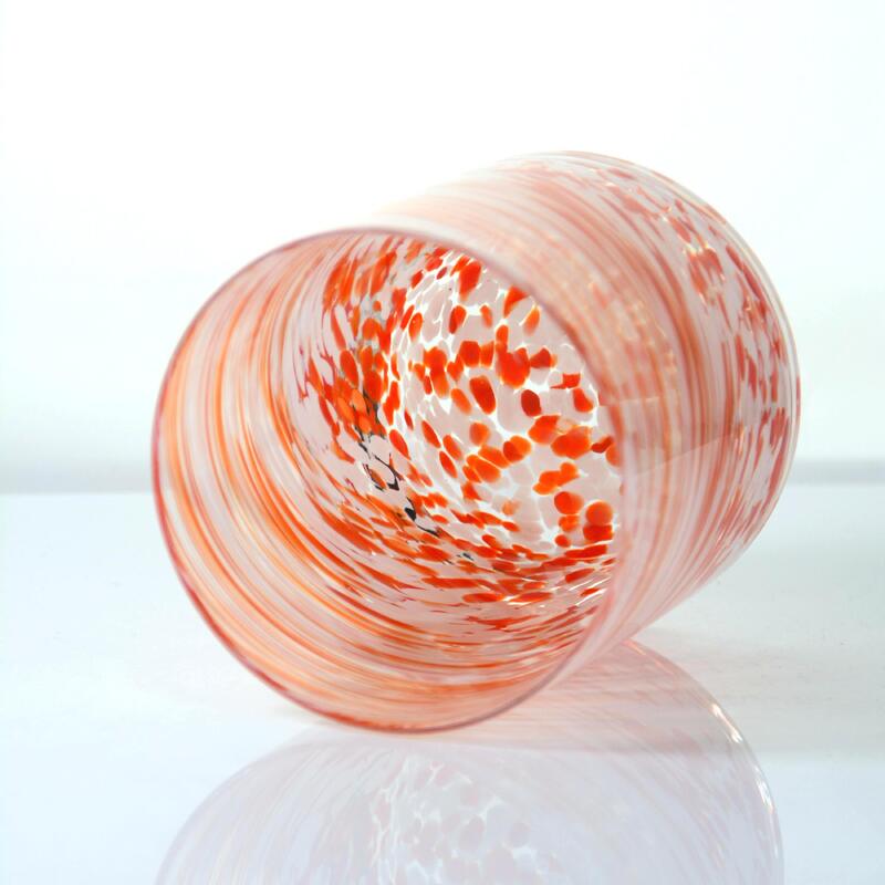 qualité Hand-blown Orange Swirl Confetti Glass Cup - Artisan Crafted Drinking Glass for Whiskey and Cocktails usine