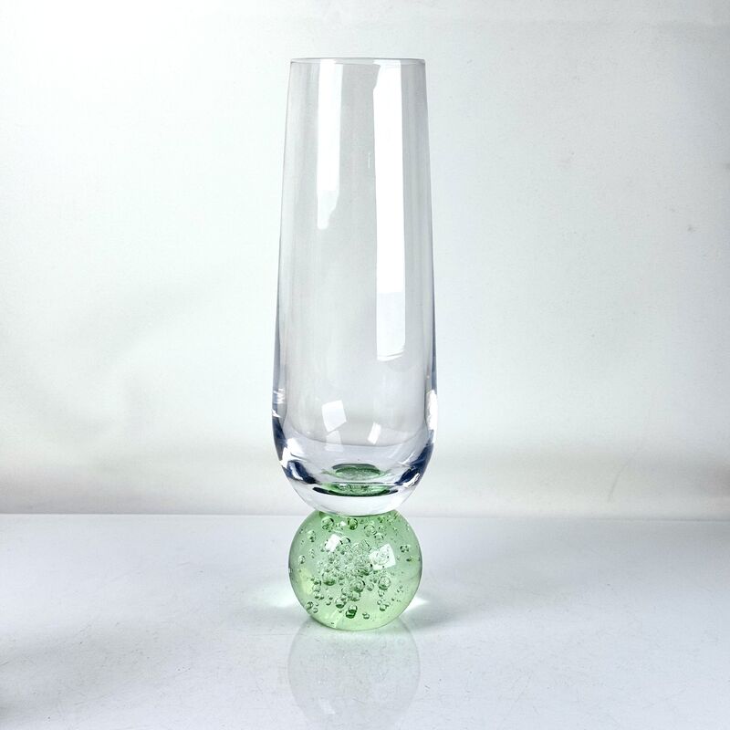 qualité Ensemble de 2 flûtes à champagne soufflées à la main, base sphérique à bulles vertes, flûtes modernes sans pied pour vin pétillant, prosecco, décoration intérieure usine