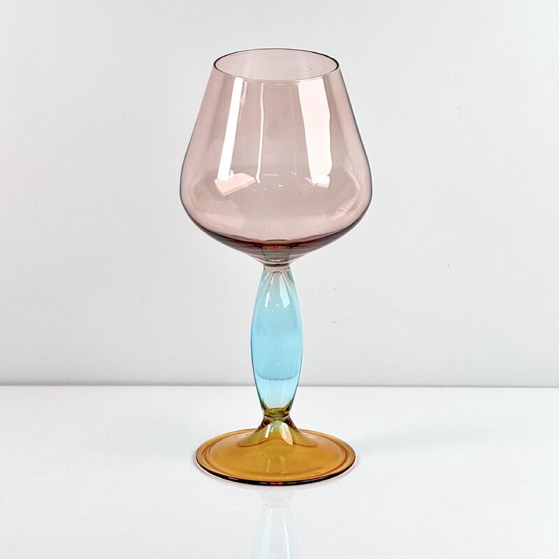 Qualité Hand-Blown Gradient Color Borosilicate Wine Glasses, Multi-Color Artistic Stem Goblets for Wine, Cocktail, Home Bar & Party Decor usine