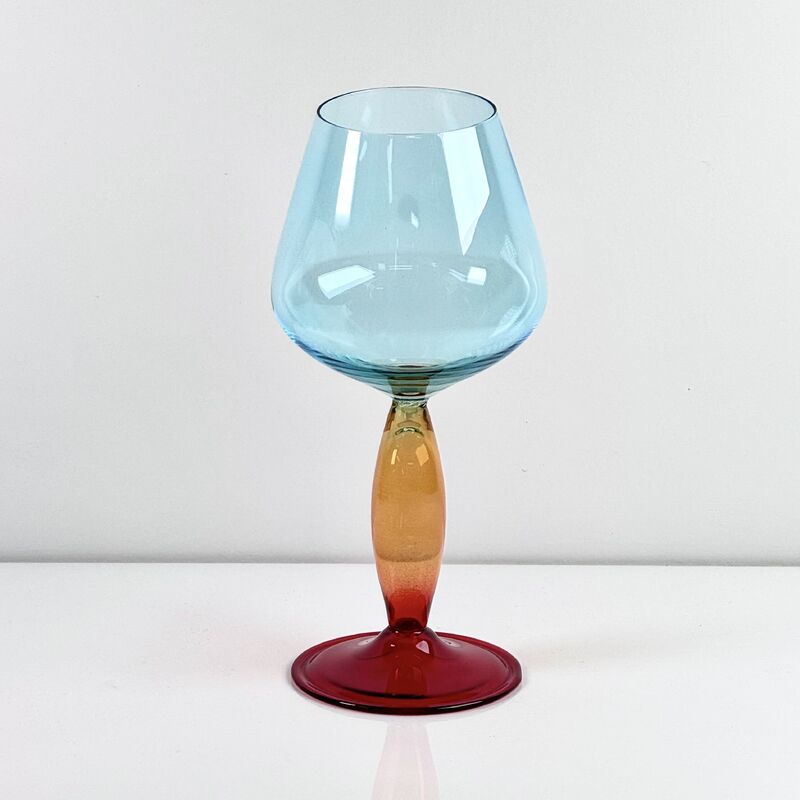 Qualité Hand-Blown Gradient Color Borosilicate Wine Glasses, Multi-Color Artistic Stem Goblets for Wine, Cocktail, Home Bar & Party Decor usine