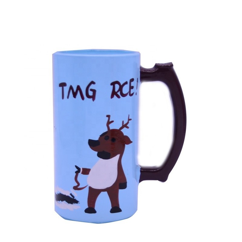 qualité Des tasses de bière en verre peintes à la main usine