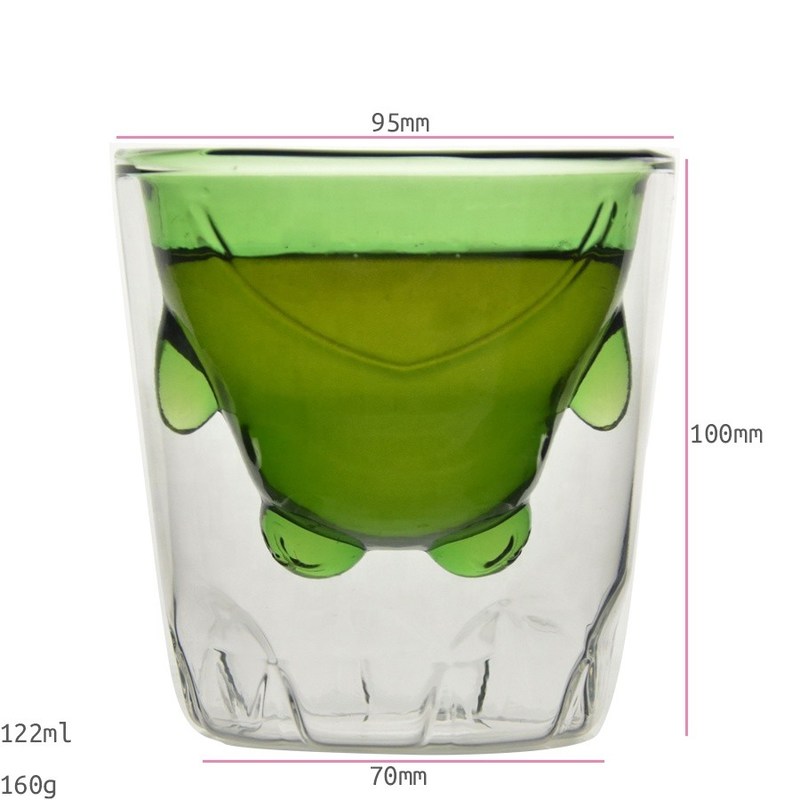 qualité Verres à boire colorés à double couche en borosilicate vert usine