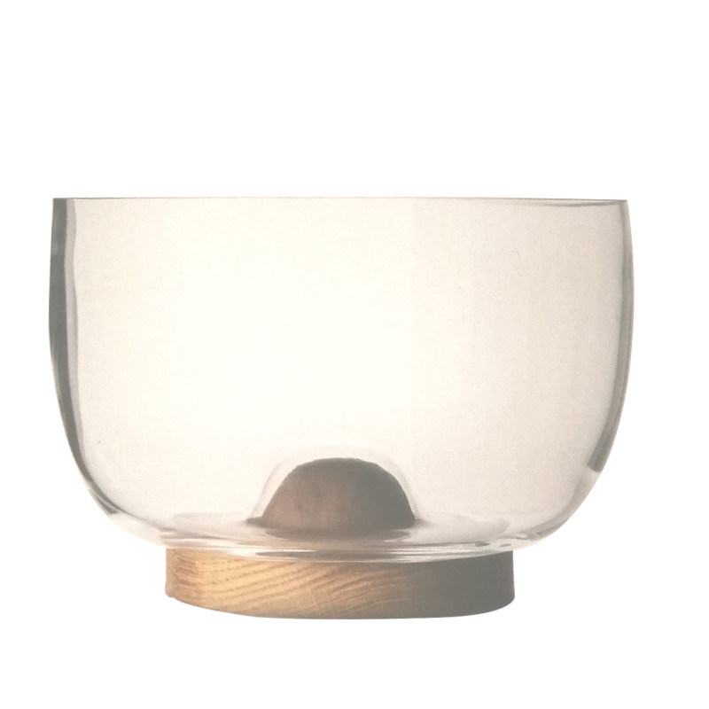 qualité 9 pouces étagère de cristal de stockage en verre en salade conçue avec du cristal soufflé à la main et un support en bois massif présentant un fond de pointe qui améliore toute expérience culinaire usine