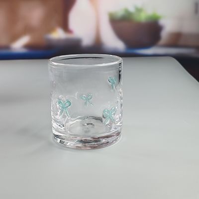 qualité 14 oz décoratif de la Saint-Valentin DOF verre Bowknot verre de l'eau tumbler verre Mexique icône du rocher verre tasse pour le cadeau de mariage usine