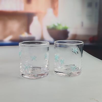 qualité 14 oz décoratif de la Saint-Valentin DOF verre Bowknot verre de l'eau tumbler verre Mexique icône du rocher verre tasse pour le cadeau de mariage usine