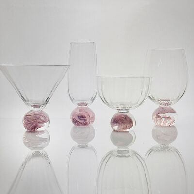 qualité Ensemble de verres à vin en cristal rose nuageux de haute clarté Conçu pour les restaurants Les bars et les événements de dégustation de vin offrant une présentation supérieure usine