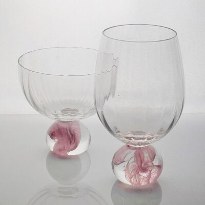 qualité Ensemble de verres à vin en cristal rose nuageux de haute clarté Conçu pour les restaurants Les bars et les événements de dégustation de vin offrant une présentation supérieure usine