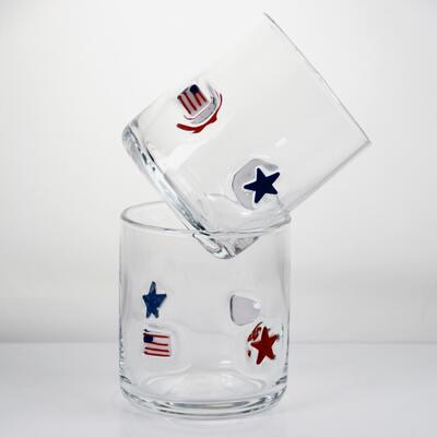 qualité Bouffé à la main, design patriotique, verre de whisky de 400 ml - Un verre clair pour le whisky et les cocktails usine