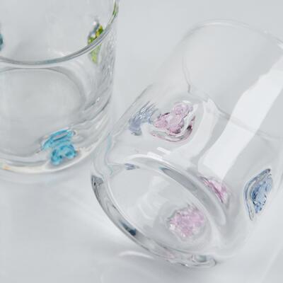 qualité Bouffé à la main, verre à icône d'ours en caoutchouc, 400 ml de verre clair avec un ours coloré mignon, verre de jus de whisky amusant pour les enfants adultes, cadeau mignon de barware usine