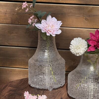 qualité Vase en verre texturé fait à la main avec un design unique en entonnoir pour des présentations florales robustes et fonctionnelles usine