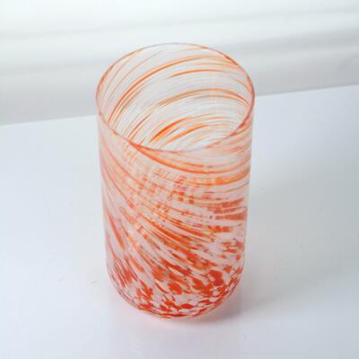 qualité Hand-blown Orange Swirl Confetti Glass Cup - Artisan Crafted Drinking Glass for Whiskey and Cocktails usine