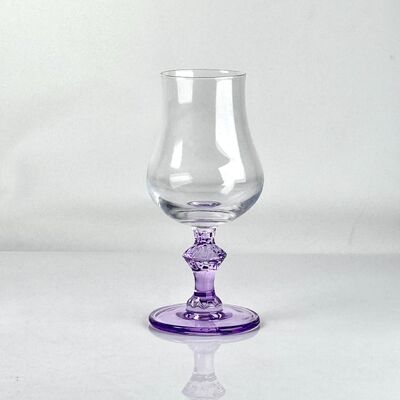 qualité 4‑Pack Vintage Purple Stem Wine Glasses, Assorted Shapes Clear Cup with Decorative Purple Stem, Handblown Glass Goblets for Wedding Party Home Tabletop Decoration usine