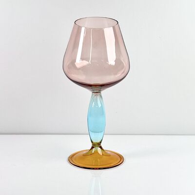 Qualité Hand-Blown Gradient Color Borosilicate Wine Glasses, Multi-Color Artistic Stem Goblets for Wine, Cocktail, Home Bar & Party Decor usine
