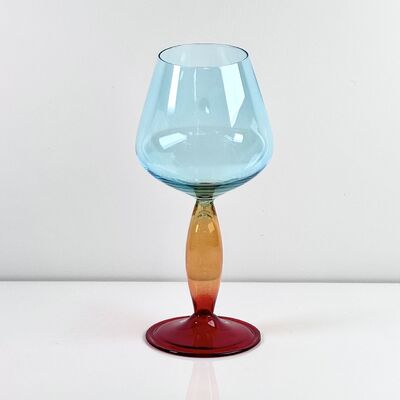 Qualité Hand-Blown Gradient Color Borosilicate Wine Glasses, Multi-Color Artistic Stem Goblets for Wine, Cocktail, Home Bar & Party Decor usine