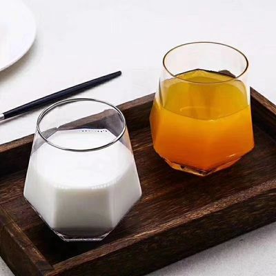 qualité Diamant Géométrique or bordure cristalline verre Tumblers, verre tasse à boire usine