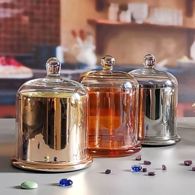 qualité Bouteille de cloche en verre de couleur personnalisée avec couvercle en verre Bell Dome pour la cire de bougie usine