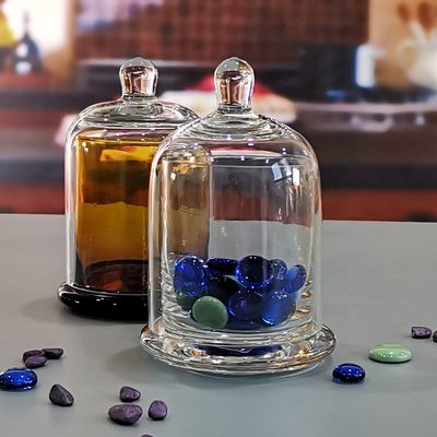 qualité Bouteille de cloche en verre de couleur personnalisée avec couvercle en verre Bell Dome pour la cire de bougie usine