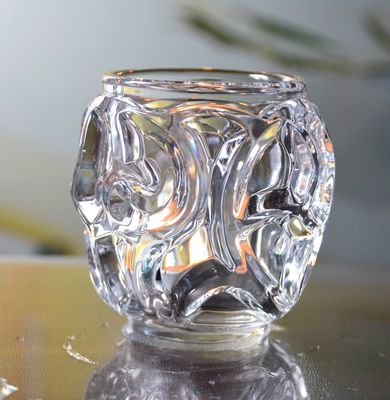 qualité Porte-bougies en verre à côtes uniques, porte-bougies en verre clair pour le tealight usine