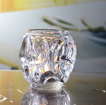 qualité Porte-bougies en verre à côtes uniques, porte-bougies en verre clair pour le tealight usine