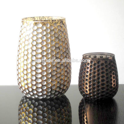 qualité Porte-bougies en verre en forme d'oeuf de couleur argentée de 3 tailles usine