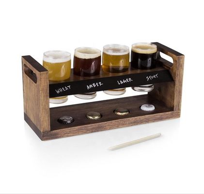 qualité Un kit de dégustation de bière artisanale à la main, un ensemble de verres de bière artisanale avec pagaie en bois. usine