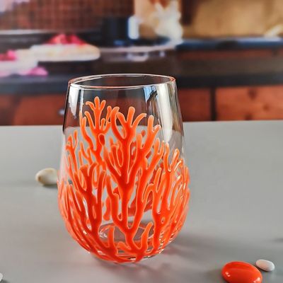 qualité Un verre en forme d'oeuf de 500 ml avec des coraux rouges en relief usine