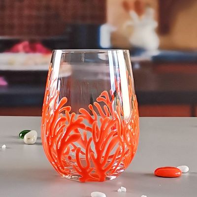 qualité Un verre en forme d'oeuf de 500 ml avec des coraux rouges en relief usine