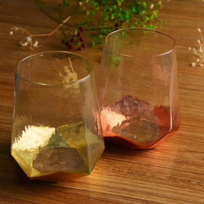 qualité Personnaliser un verre de vin en verre d'or décoré usine