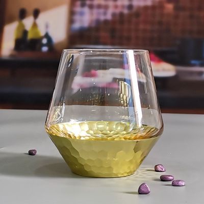 qualité 400 ml coupé à la main en or de nid d' abeille et verre de vin usine