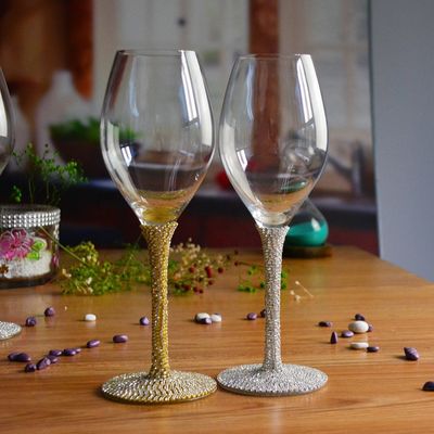 qualité Un verre de vin en cristal décoré de diamants en cadeau d'anniversaire usine