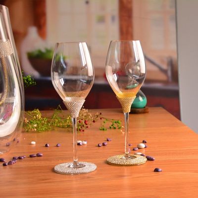 qualité Un verre de vin en cristal décoré de diamants en cadeau d'anniversaire usine