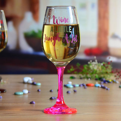 qualité 340ml verre de vin cristallin avec des polices drôles décoration décorative usine