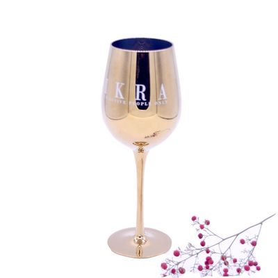 qualité Un verre de vin en or de 16 oz avec un logo pour cadeau. usine