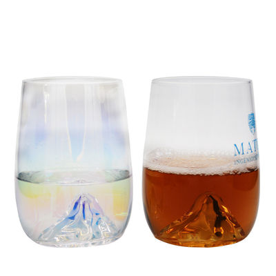 qualité Le fond Crystal Wine Glass With Ion de montagne de glace a plaqué iridescent usine