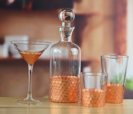 qualité 450 ml de verre de vin cristallin en or coupé de nid d' abeille usine