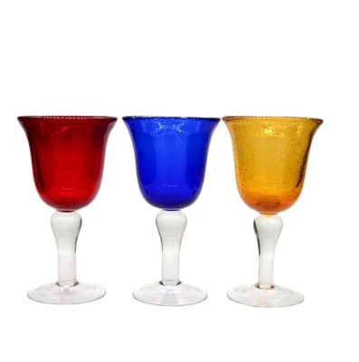 qualité Gobelet mexicain Crystal Wine Glass de bulles de couleur solide de Handblown usine