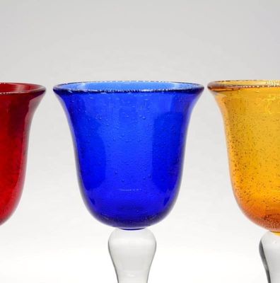 qualité Gobelet mexicain Crystal Wine Glass de bulles de couleur solide de Handblown usine