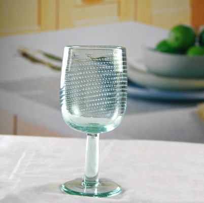 qualité Cru épais Crystal Goblets With Bubbles du mur 11oz de couleur naturelle usine