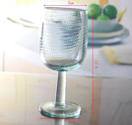 qualité Cru épais Crystal Goblets With Bubbles du mur 11oz de couleur naturelle usine