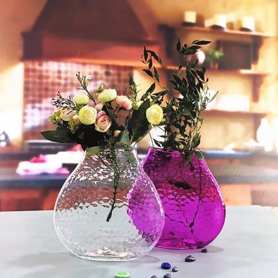 qualité Décoration de la maison Vase en verre rose vintage de 8 pouces de style poisson usine