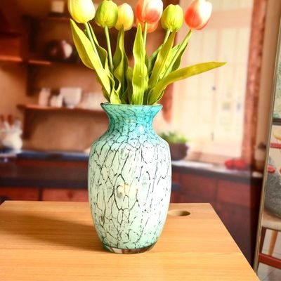 qualité Vase en verre décoratif en marbre de couleur orientale, Vases à centre haute pour Hotle usine