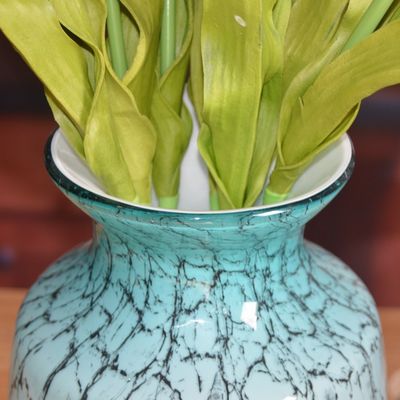 qualité Vase en verre décoratif en marbre de couleur orientale, Vases à centre haute pour Hotle usine